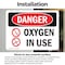 Signmission Oxygen In Use Danger Sign, Vinyl Decal, 7in W x 5in L, 2PK OS-2PACK-DS-D-57-L-1513 - alternate 5